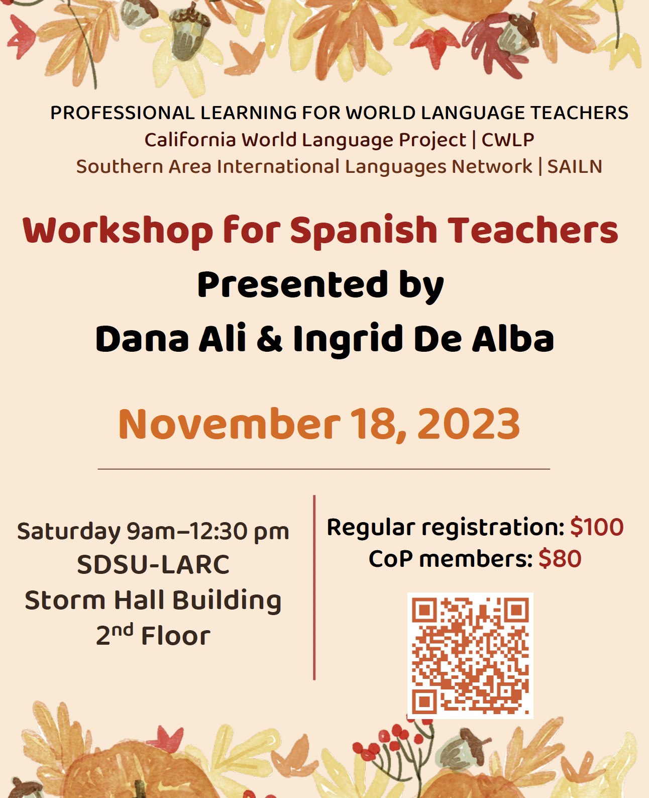Spanish workshop flyer